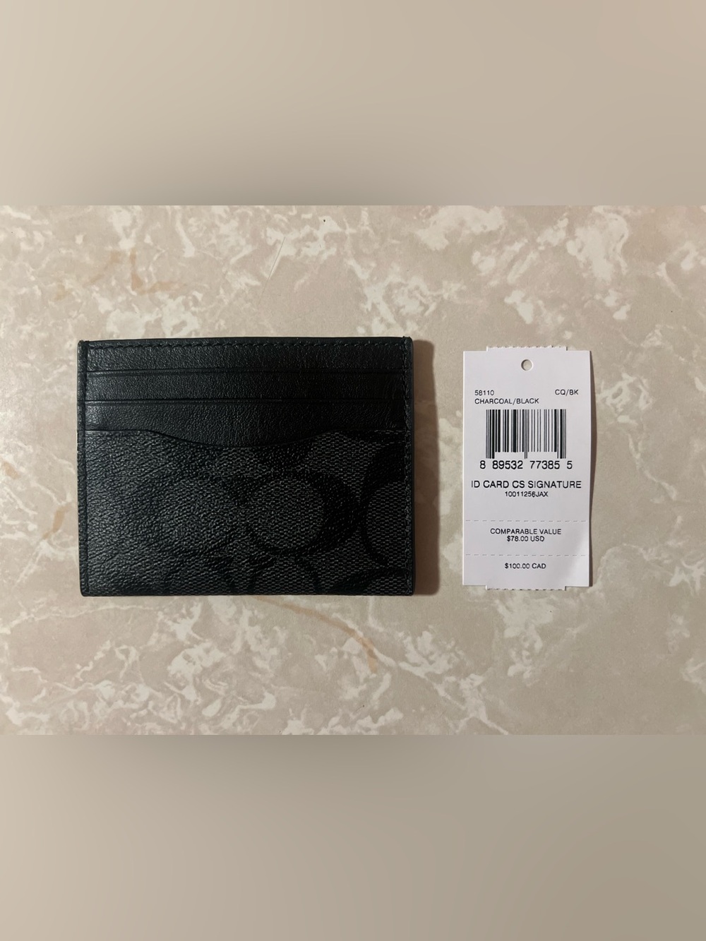 Coach Black Signature ID Card Holder